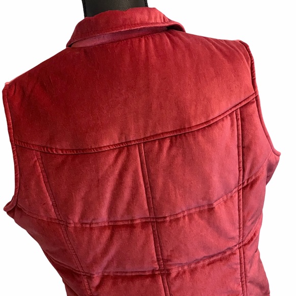 Eddie Bauer Quilted Vest Red Large Zippered - Picture 4 of 5